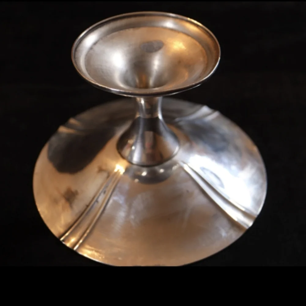 Vintage Sterling Silver Plated Footed Round Candy, Fruit, Server, Dish